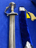 High Carbon Steel Blade Kirpan with Engraved Handle and Printed Blade.