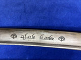 High Carbon Steel Blade Kirpan with Engraved Handle and Printed Blade.