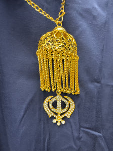 Gold Plated Khanda Car Hanging