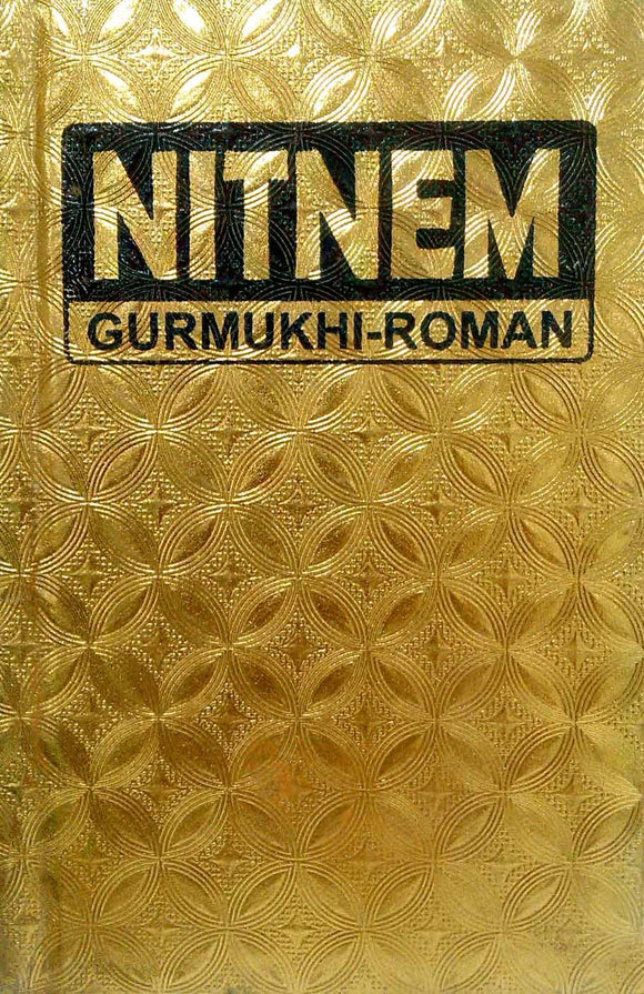 Nitnem (Gurmukhi Roman, Size 110mm x 165mm, Golden binding)